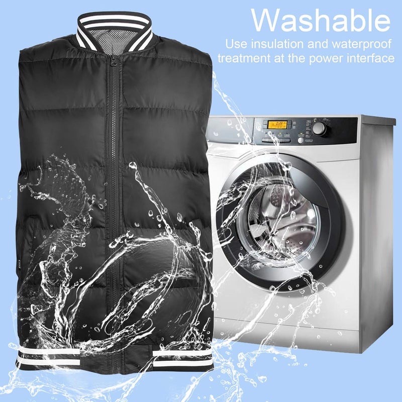 woobles Electric Heating Vest, USB Down Cotton Vest, Heated Vest, Thermal Cloth Temperature Control Heated Waistcoat for Winter (2XL) - Image 5